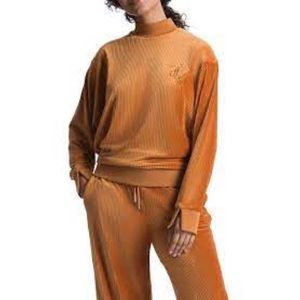 JUICY COUTURE Split-cuff Velour Pullover Top In California Sunrise, size M